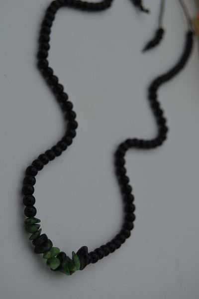 Stoneage Jewellery Emerald And Onyx Natural Stone Metal Free Necklace