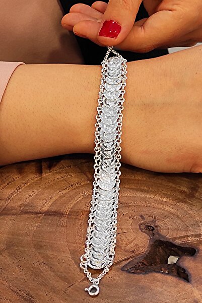 Aykat Kadın Tuğralı Taşsız Gümüş Bileklik 925 Ayar Gümüş Bileklik Blk-165