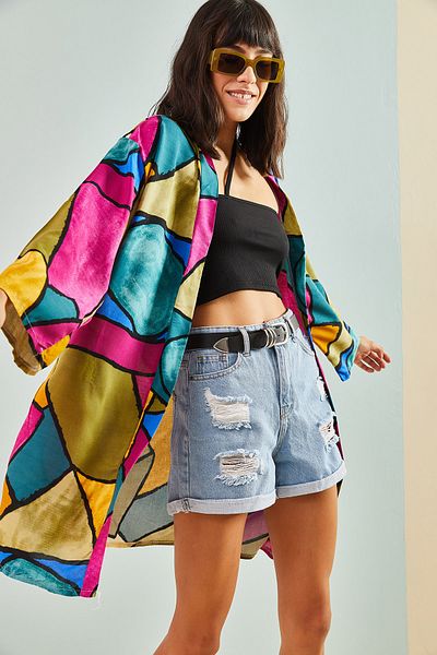 Bianco Lucci Dámské více vzorované kimono