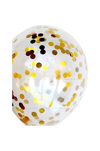 Parti dolabı 1 Pack of Gold Transparent Balloon Confetti Sequins 10gr