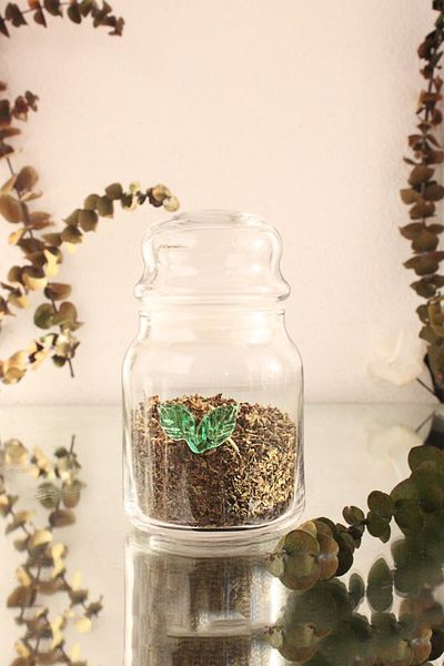 ADAMODART Single Spice Rack with Mint Glass Figure