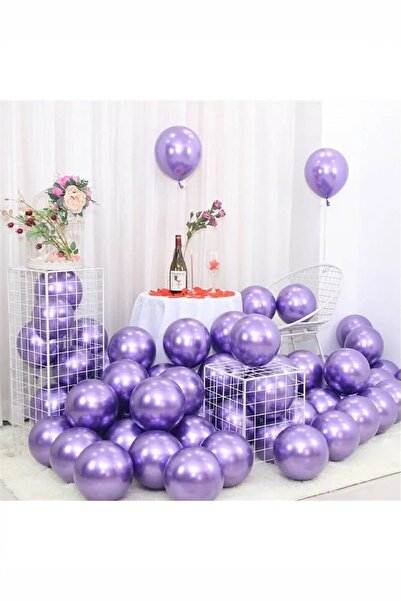 Aşkın Parti Evi بالون كروم بنفسجي 10 قطع