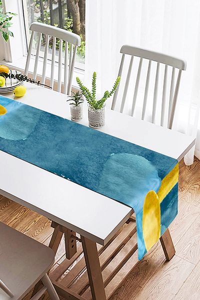 Realhomes Alergăr modern din piele de căprioară cu design special, imprimat digital