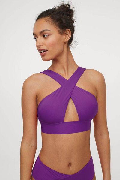 DEEP BEACH Fuchsia Wide Shoulder Strap, Wrap Cut Bıkini Top Db200518m