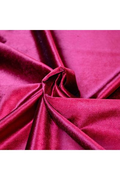 VelvetFab Shiny Luxury Velvet - Dark Red Upholstery Fabric-