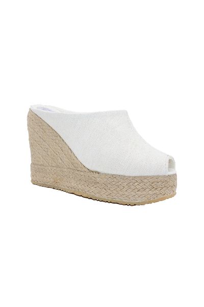 GokceKundura06 Linen Filled Heel Wiping Slippers