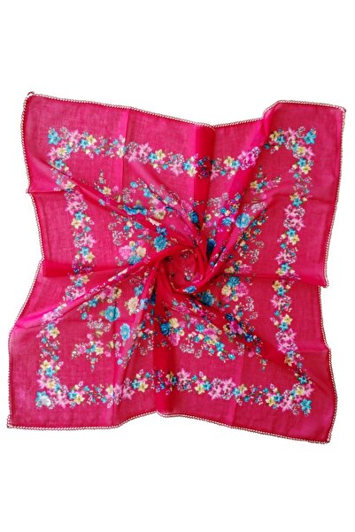 Başaran tekstil Yazma, Yemeni, Tülbent, 100x100cm, Kenarları Kroşetalı, Tamamen Pamuklu, Terletmez