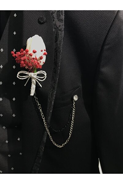 araslar Kırmızı Lale Yaka Çiçeği – Yaka Iğnesi – Yaka Iğnesi