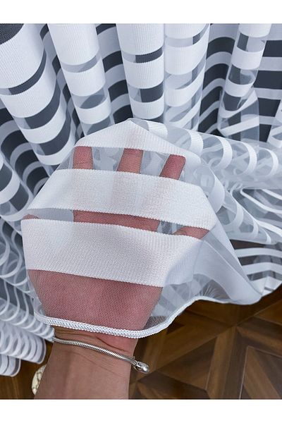 perdealemi Sport Pattern Banded Tulle Curtain