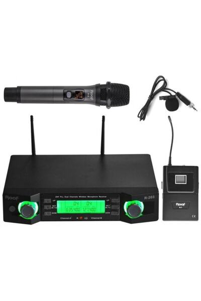 R-203 (el + Yaka) 2 Kanal Uhf El Yaka Tipi Kablosuz Mikrofon