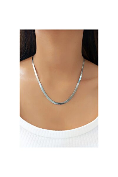 Vipfoni Steel Italian Flat Necklace