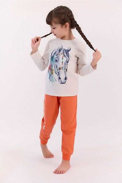 U.S. Polo Assn. Set de pijamale cu mâneci lungi pentru fete Kremmelange
