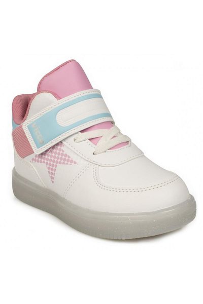 Vicco Magic Girl's White Lighted Sports Boots