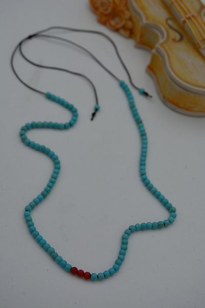 Stoneage Jewellery Coral And Turquoise Jewelled Metal Free Necklace