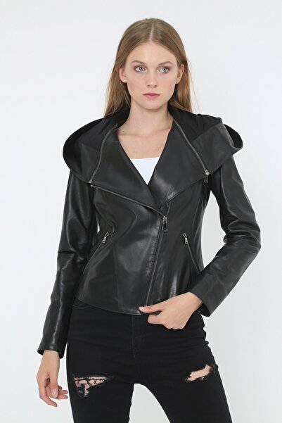 UMBERTOPELLE DERİ سترة نسائية من الجلد الطبيعي