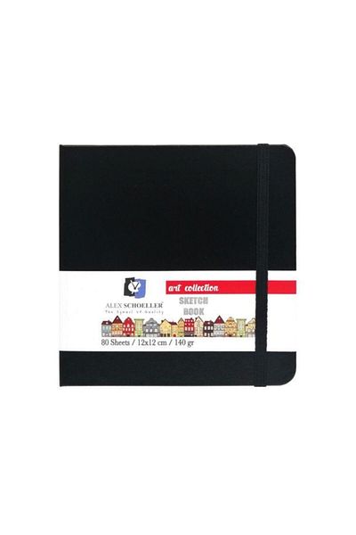 Sketchbook Black 12 x 12 cm 140 g 80 Sheets