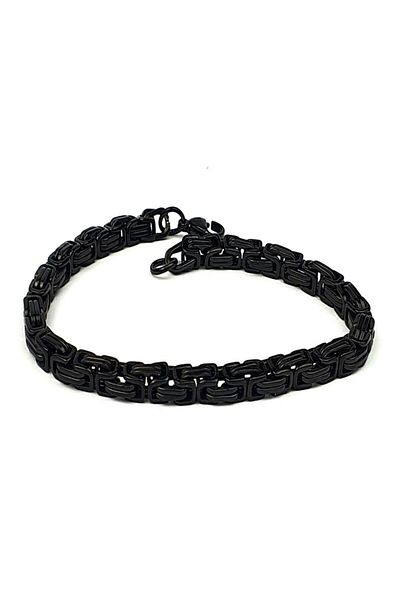 The Collection Men's Black Steel Thick 6 mm King Model Bracelet