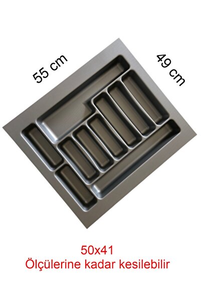 Tempo Gri Renk Çekmece Içi Düzenleyici Kaşıklık T-2255 / 55x49 Cm