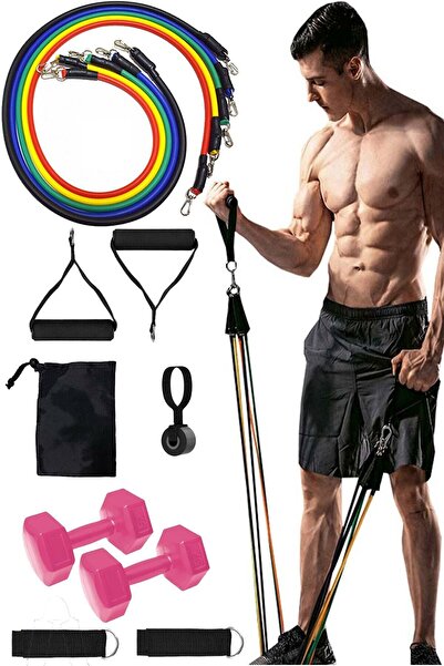 Leyaton Çantalı 12 Parça Çok Fonksiyonlu Kapı Arkası Pilates Ve Güç Direnç La...