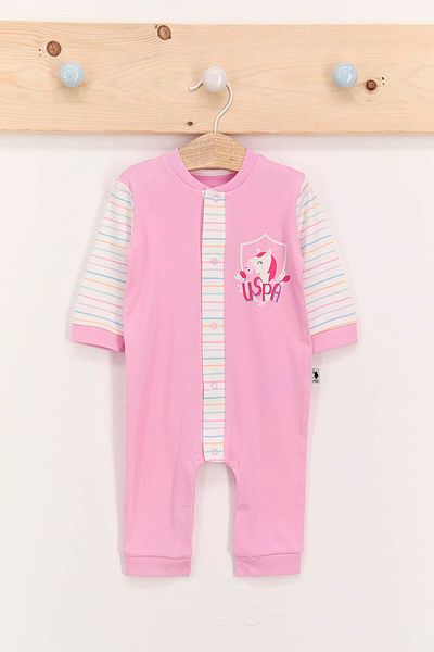 U.S. Polo Assn. Baby Girl Pink Rompers
