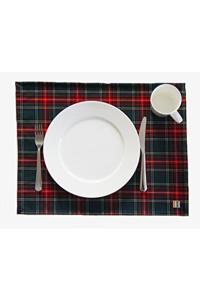 Çizgikare Serviciu american în carouri verde roșu (4 bucăți)