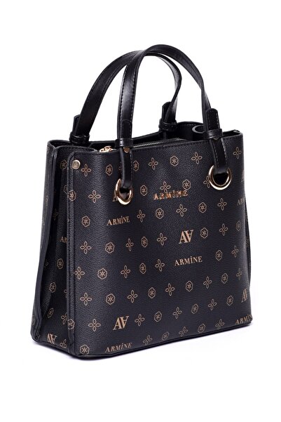 Armine Дамска черна чанта с принт - 247
