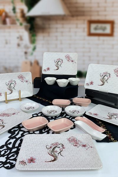 Keramika Girl 18 Piece Siera Breakfast Set for 6 People