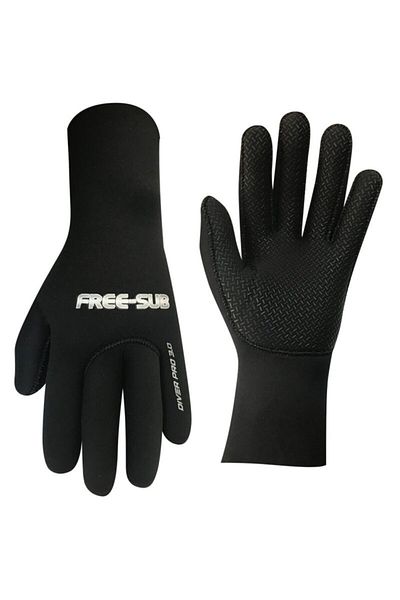 Free-Sub Diver Pro Black Neoprene 3mm Gloves
