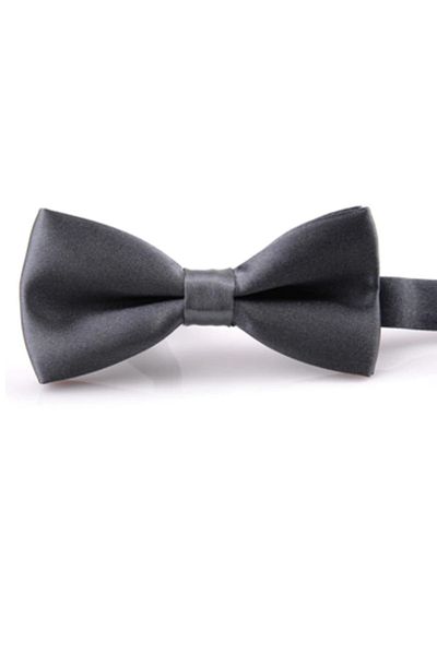 Varetta Men's Gray Cotton Satin Adjustable Adult Bow Tie
