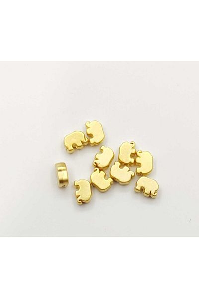yiğit aksesuar No Darkening Elephant Model Bracelet Necklace Anklet Intermediate Apparatus Gold Plated Matte 5 Pieces