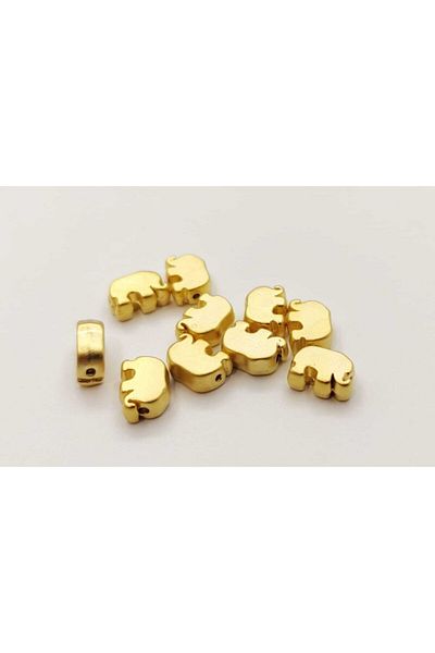 yiğit aksesuar No Darkening Elephant Model Bracelet Necklace Anklet Intermediate Apparatus Gold Plated Matte 5 Pieces