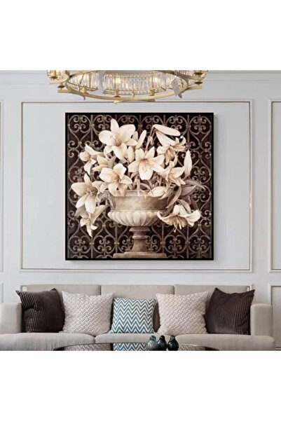 Markazip Siyah Metal Çerçeveli Kanvas Tablo 90x90cm Kod: Ku1105-k-s