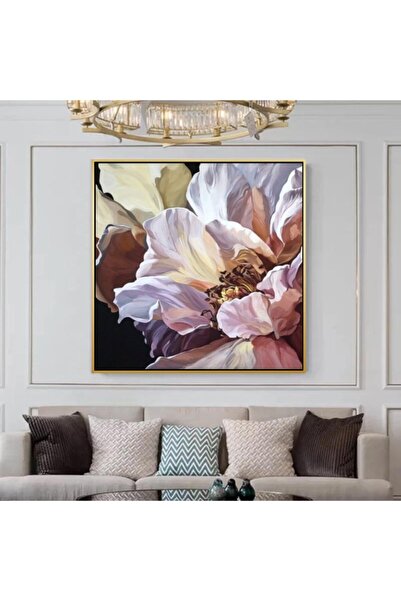 Markazip Altın Metal Çerçeveli Kanvas Tablo 90x90cm Kod: Zv2007-k-a