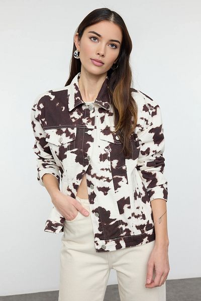 Trendyol Collection Többszínű tehénmintás farmerdzseki TWOAW25CE00087