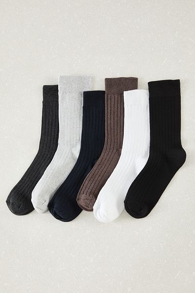 Edit by Trendyol 6 db színes unisex pamut főiskolai-tenisz-közepes zokni készlet - TEDAW25CO00007