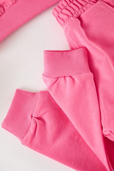 TRENDYOLKIDS Fukszia női gyerek szlogen kötött felső öltöny TKDAW25AU00164