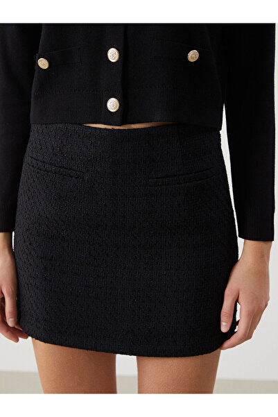 LC Waikiki LCW Vision Siyah Beli Fermuarlı Tüvit Kadın Şort Etek