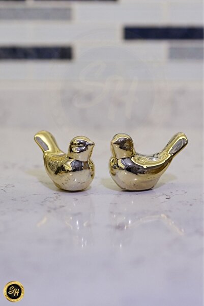Snow Homs Kuş Kanarya Kuş Model Gold Biblo Dekoratif Sunumluk Dekor