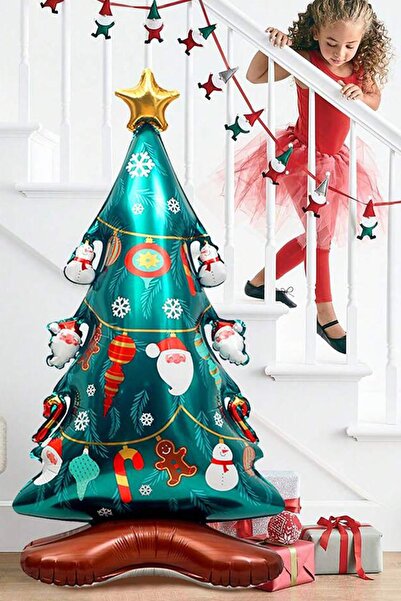 Atölye Mi بالون كبير على شكل شجرة عيد الميلاد من خشب الصنوبر مقاس 150 سم