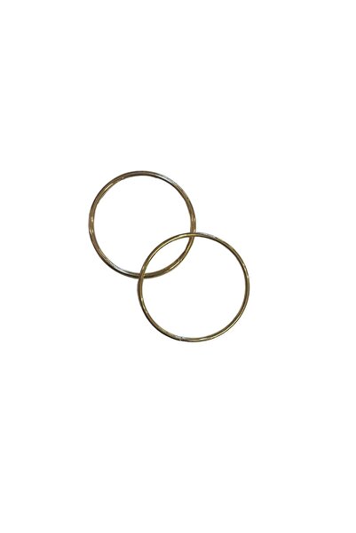 ÇİĞDEM YÜN Örgü Çanta Sapı Metal Yuvarlak Altın Rengi 2'li (12cm çap)