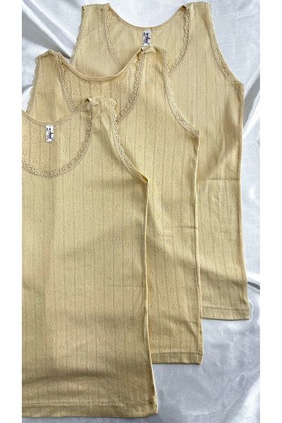 Lunamiratto Jacquard Women's Undershirt - Thick Strap Cotton, Economical Pack of 3