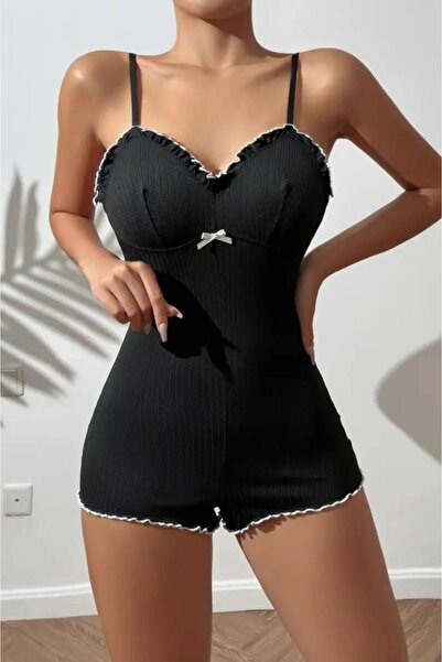 MGLUXURYWEAR Women's Black Full Body Trophy Nightgown