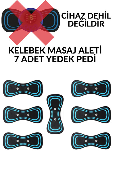 bloomplus 7 Adet Fizyoterapi Kelebek masaj Aleti Yedek pedi (Spare pad)