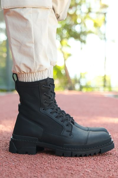 Riccon Men's Black Matte Boots 0012746