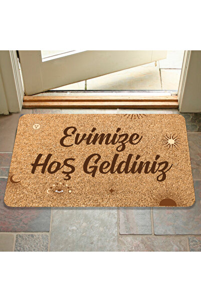 M&H Quality Digital Printed Door Front Mat Welcome Written Coco Look Door Front and Indoor Mat