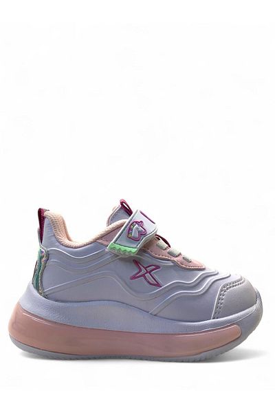 Kinetix Stach Pu B 4Pr Orthopedic Baby Girl White/Pink Luminous Sneaker