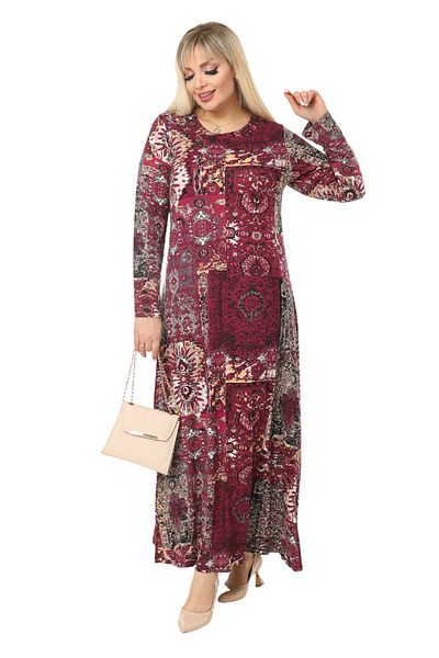 MELSAY Rochie Hijab din viscoză, cu mâneci lungi, cu model autentic, de mărime mare, pentru femei