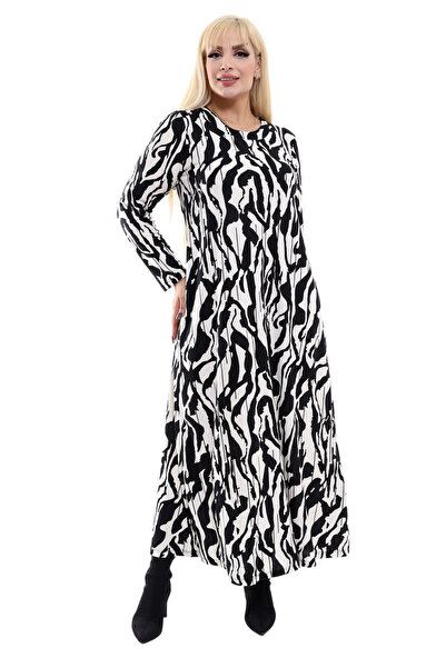 MELSAY Γυναικείο Φόρεμα Χιτζάμπ με Μαλακό Πλεκτό Χειμερινό Plus Size