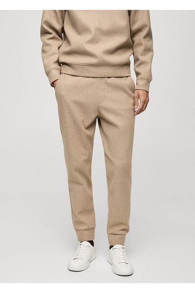 MANGO Man Jogger Pants with Flannel Drawstring