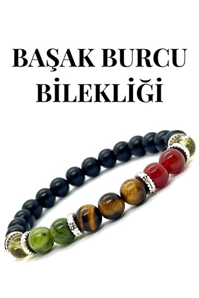 Nelleovana Doğaltaş - Başak Burcu Bilekliği - Sitrin - Yeşim Taşı - Kaplan Gö...